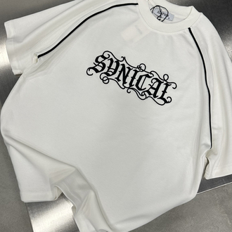 SYNICAL Nakış T-Shirt (Beyaz)
