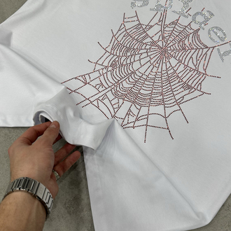 Spider Taşlı T-Shirt (Beyaz)