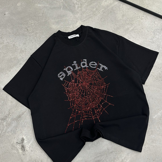 Spider Taşlı T-Shirt (Siyah)