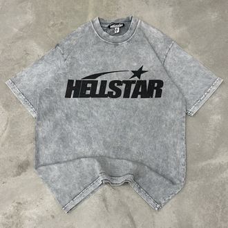 HELLSTAR Yıkamalı T-shirt (Beyaz)