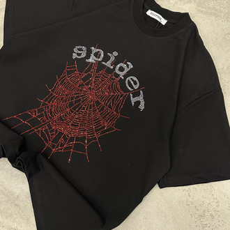 Spider Taşlı T-Shirt (Siyah)