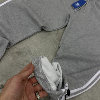 Adidas Yazlık Baggy Nakış Çizgi Detay (Gri)