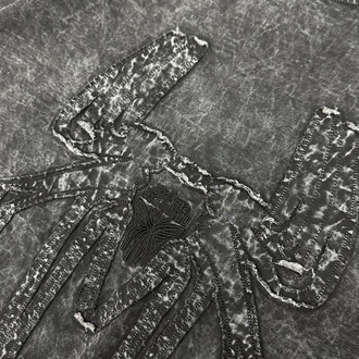 Spider Yıkamalı T-Shirt (Siyah)