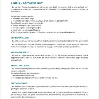 Hareket Aileleri Sistemi | Pilates Eğitmenleri İçin 289 Sayfalık Rehber