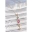 Gold Renk Pembe Zirkon Taşlı Y Kolye