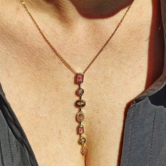 7 Element Pembe Y Kolye (Gold)