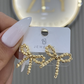 Gold fiyonk küpe