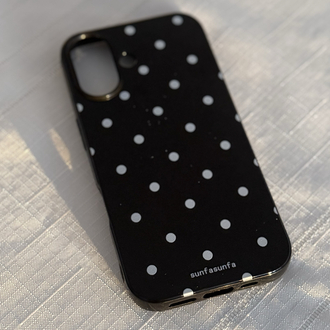 iPhone 14 Pro/ 15 Pro Dalmaçya Siyah Telefon Kılıfı 
