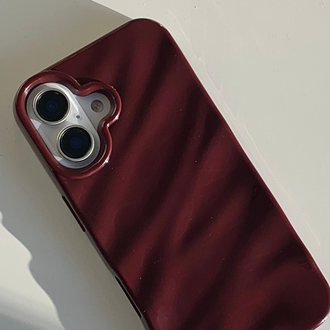 iPhone 16 Plus Bordo Dalga Telefon Kılıfı 