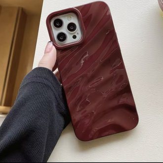 iPhone 16 Plus Bordo Dalga Telefon Kılıfı 