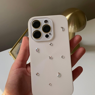 iPhone 13 Pro Max Beyaz Ay Yıldız Telefon Kılıfı