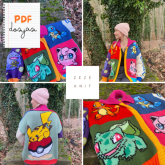 POKEMON Figürlü Hırka Tarifi PDF + Video
