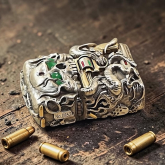 Zippo Skull Gun Silver 
