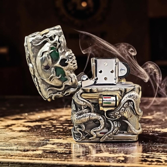 Zippo Skull Gun Silver 