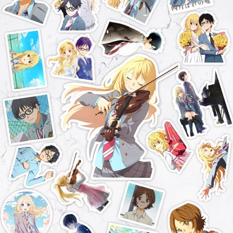 Your Lie in April (Shigatsu wa Kimi no Uso) Anime Sticker Paketi (20 Sticker)