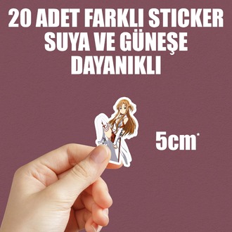 Sword Art Online Anime Sticker Paketi (20 Sticker)