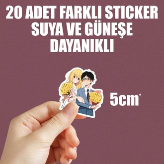 Your Lie in April (Shigatsu wa Kimi no Uso) Anime Sticker Paketi (20 Sticker)