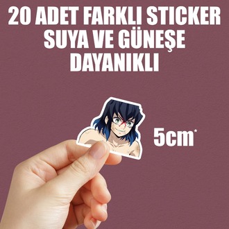 Demon Slayer ( Kimetsu no Yaiba ) Anime Sticker Paketi (20 Sticker)