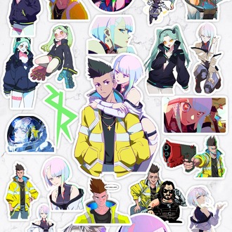 Cyberpunk Edgerunners Anime Sticker Paketi (23 Sticker)