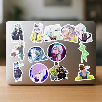 Cyberpunk Edgerunners Anime Sticker Paketi (23 Sticker)