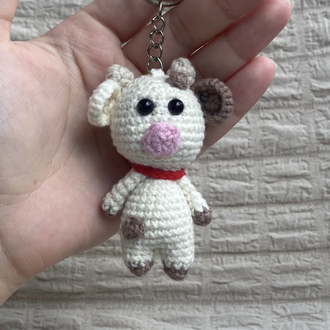Amigurumi inek anahtarlık