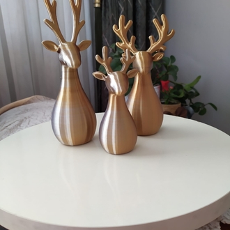 3 lü geyik, premium renk (Gold+Gümüş) 