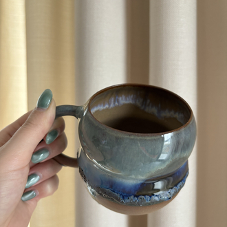 Choppy Sea 300 ml Haki Krater Detaylı Kahverengi Stoneware Kupa