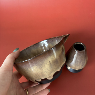 Umeno Stoneware Matcha Kase + Whisk Tutucu Set (500 Ml Hacimli)