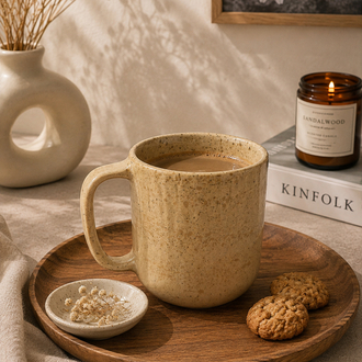 Serene&Natural 260 ml Doğal Desenli Stoneware Kupa