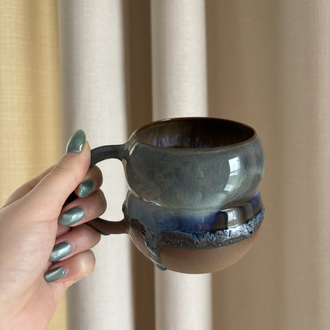 Choppy Sea 300 ml Haki Krater Detaylı Kahverengi Stoneware Kupa