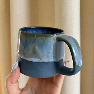 Ocean Breeze 190 ml Mavi Stoneware Fincan (Dekal Detaylı)