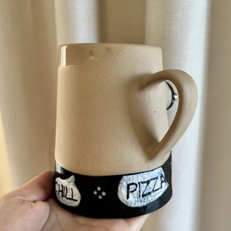 One of Her No.006 - REBEL 450 ml Stoneware Kupa (24K Altın Detaylı)