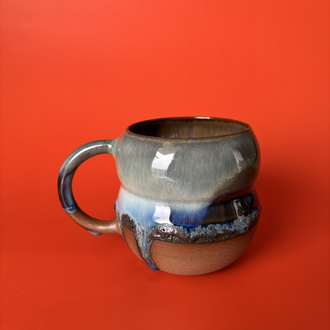 Choppy Sea 300 ml Haki Krater Detaylı Kahverengi Stoneware Kupa