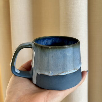 Ocean Breeze 190 ml Mavi Stoneware Fincan (Dekal Detaylı)