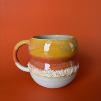 Shades of Orange 300 ml Somon Krater Detaylı Krem Stoneware Kupa