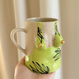 One of Her No.003 - VIVID 450 ml Stoneware Kupa (24K Altın Detaylı)