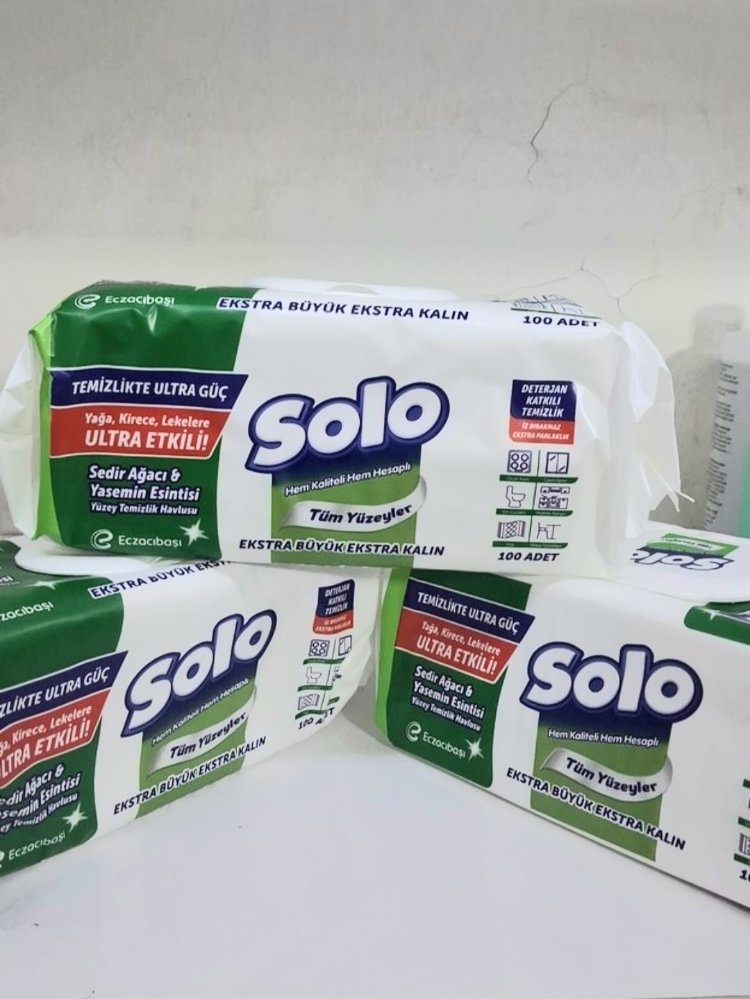 Solo Ultra Güçlü yüzey temizleme havlusu 100 lü 3 PAKET