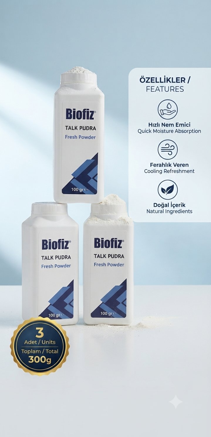 Biofiz 3ADET Talk Pudrası Ferah ve Hafif Bakım 100 gr