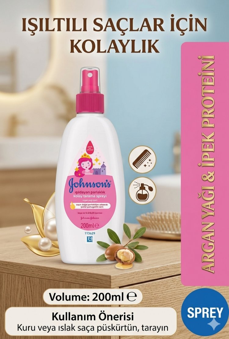 Johnsons  baby argan yağ İpeksi kolay saç tarama