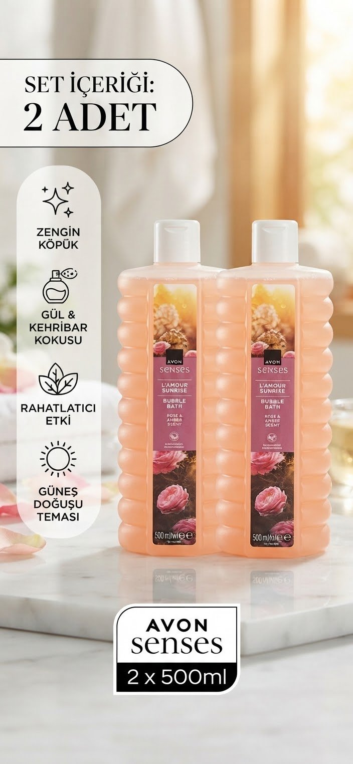AVON GÜL LAmour 500 ml Köpüklü Banyo Jeli 2li 