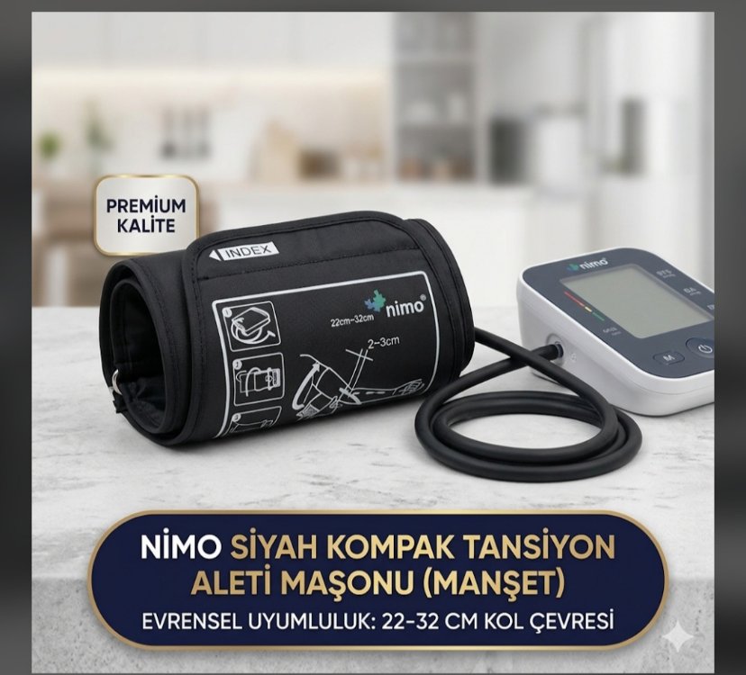 NİMO Siyah Kompak tansiyon aleti maşonu 22-32 cm