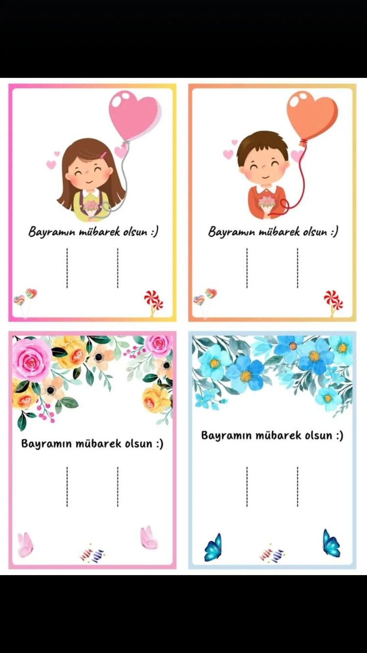 Bayram tebrik kartları 