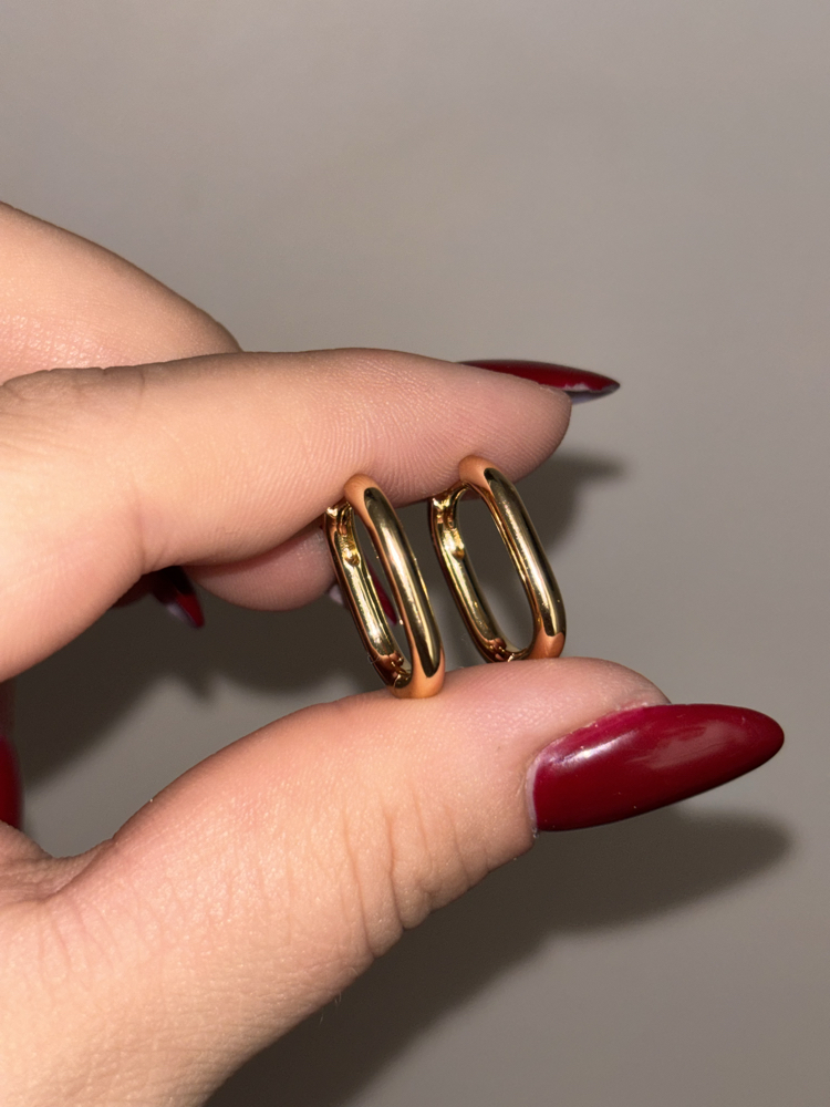 mini oval küpe