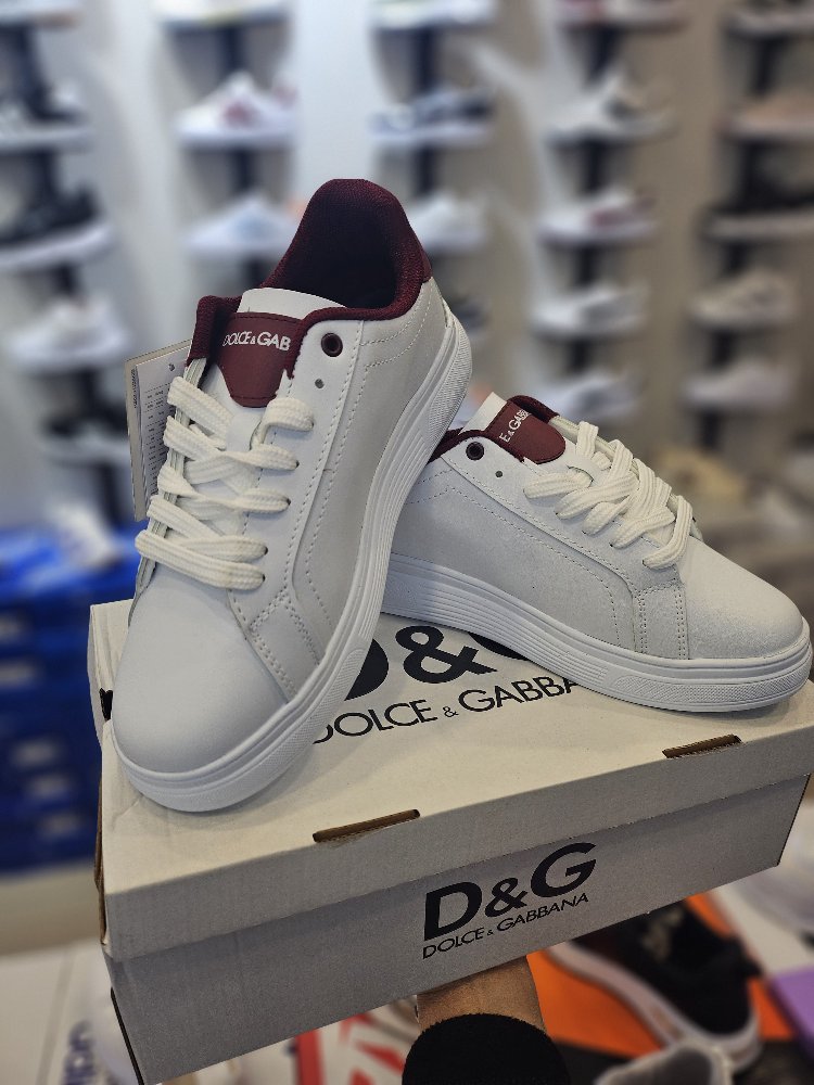D&G Beyaz Bordo Spor Ayakkabı 20283