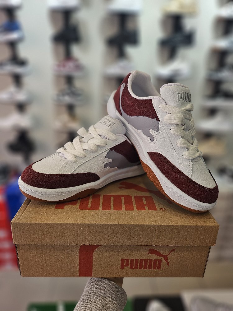 Bordo Beyaz Puma Spor Ayakkabı