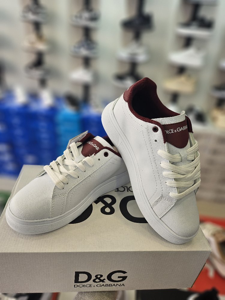 D&G Beyaz Bordo Spor Ayakkabı 20283