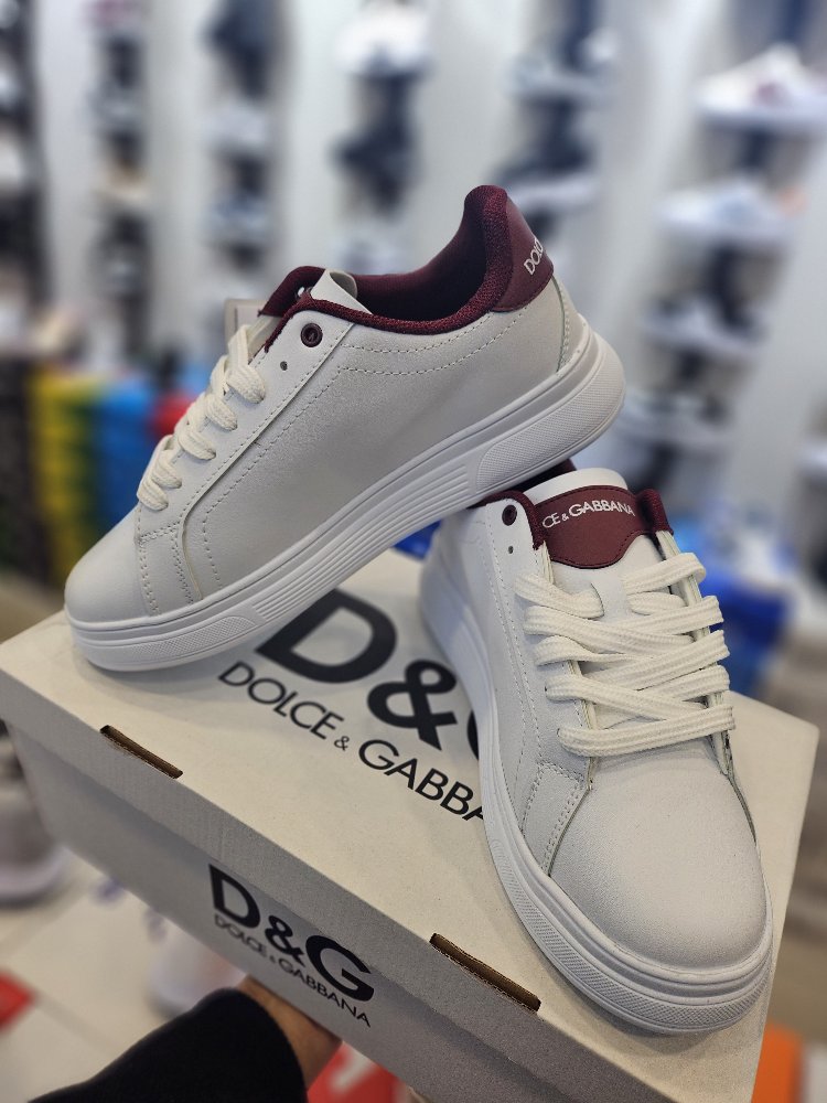 D&G Beyaz Bordo Spor Ayakkabı 20283