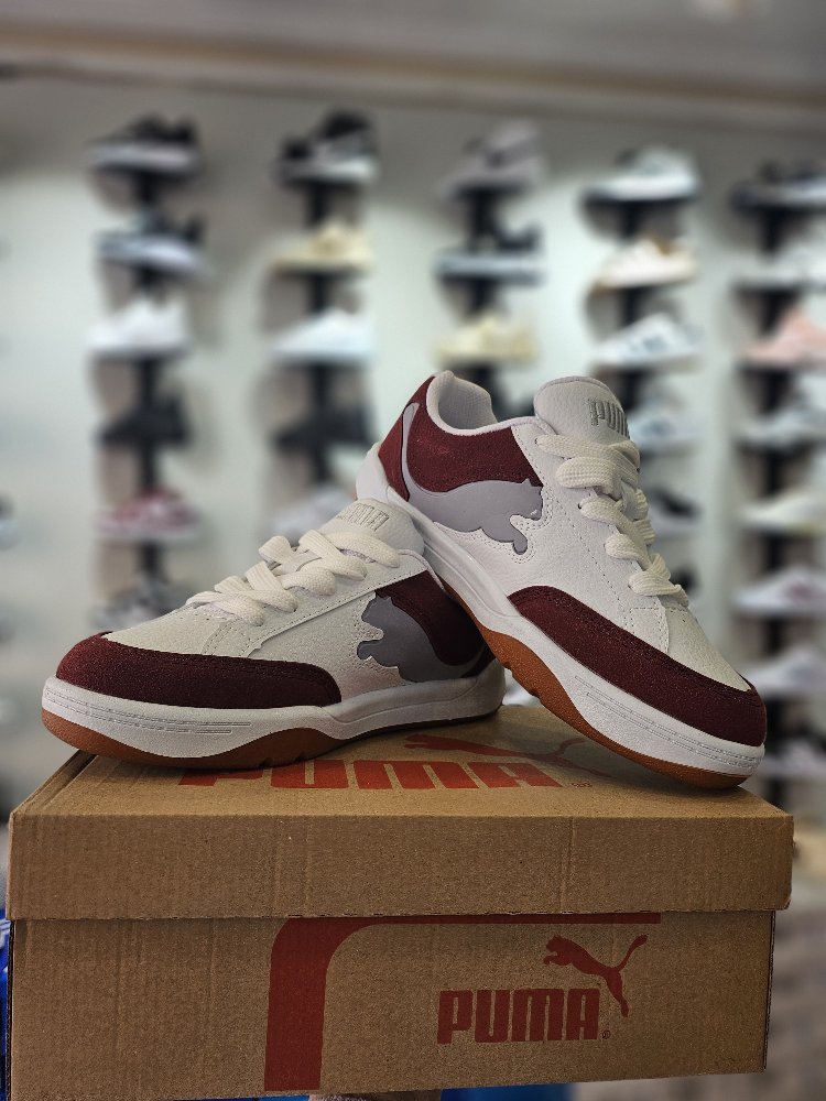 Bordo Beyaz Puma Spor Ayakkabı