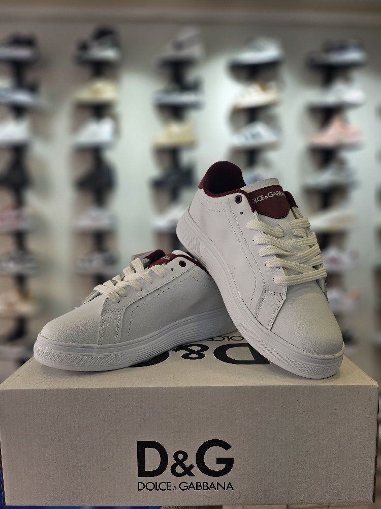 D&G Beyaz Bordo Spor Ayakkabı 20283