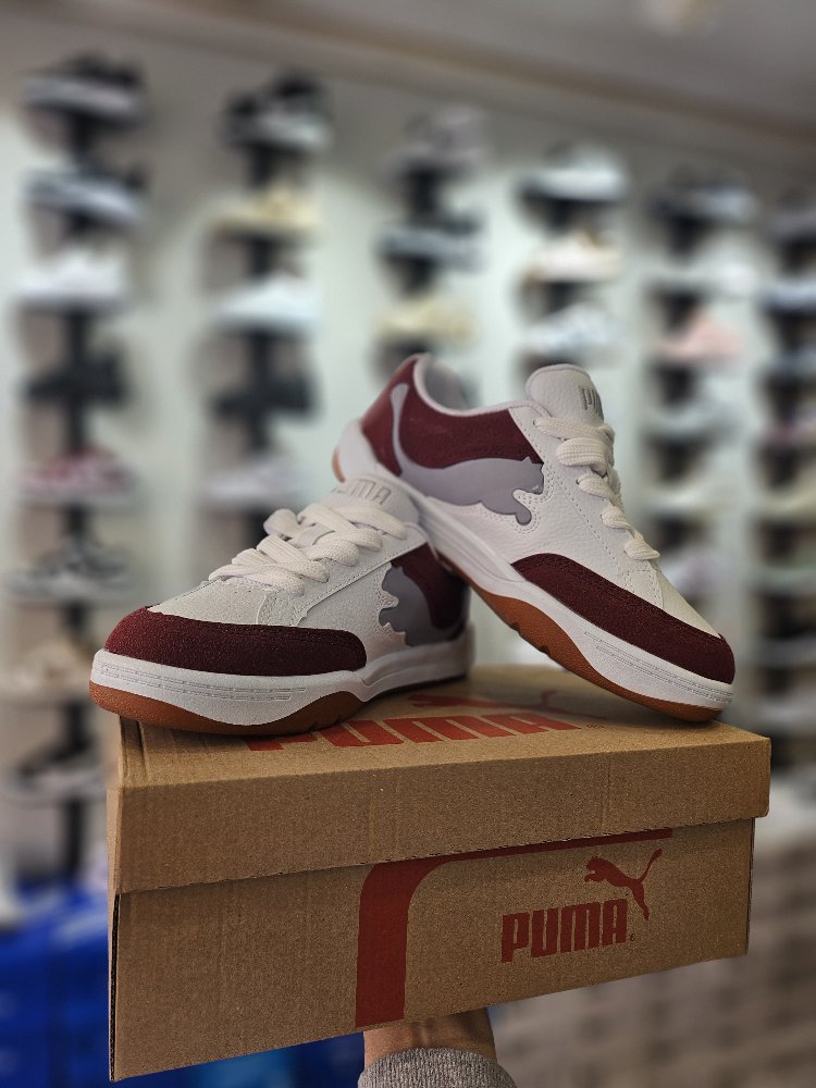 Bordo Beyaz Puma Spor Ayakkabı